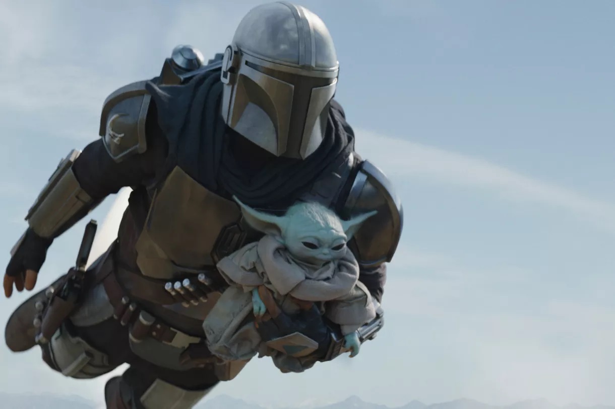 Mando and baby Yoda