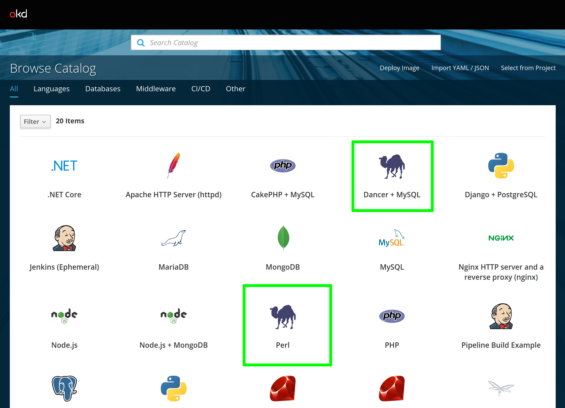 Perl logo in OpenShift